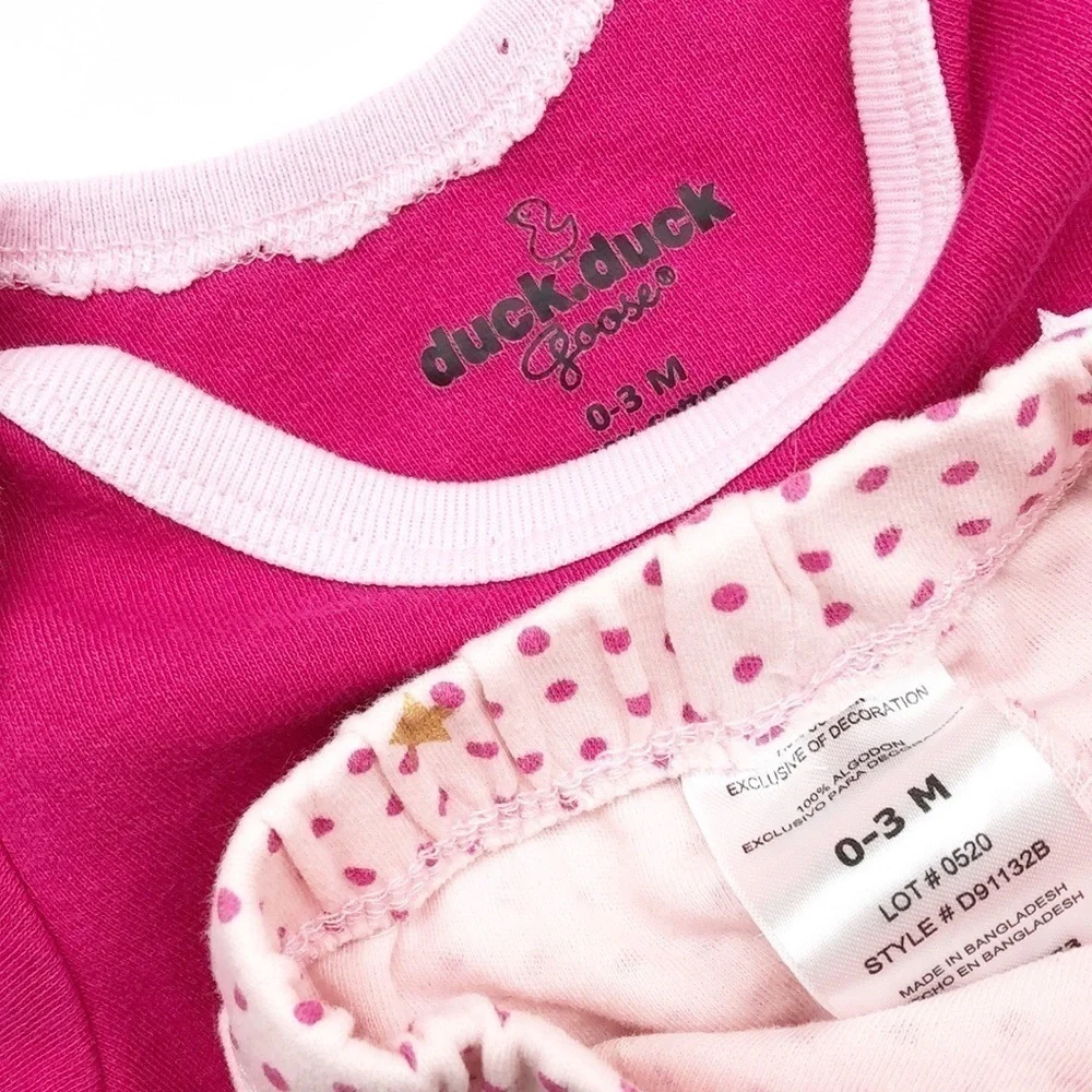 Duck Duck Goose I'm So Shiny and New onesie + leggings baby girl outfit